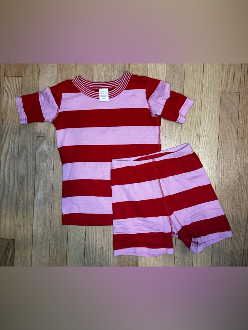 Hanna Andersson Bold Red and Pink Striped Kids Pajama Set